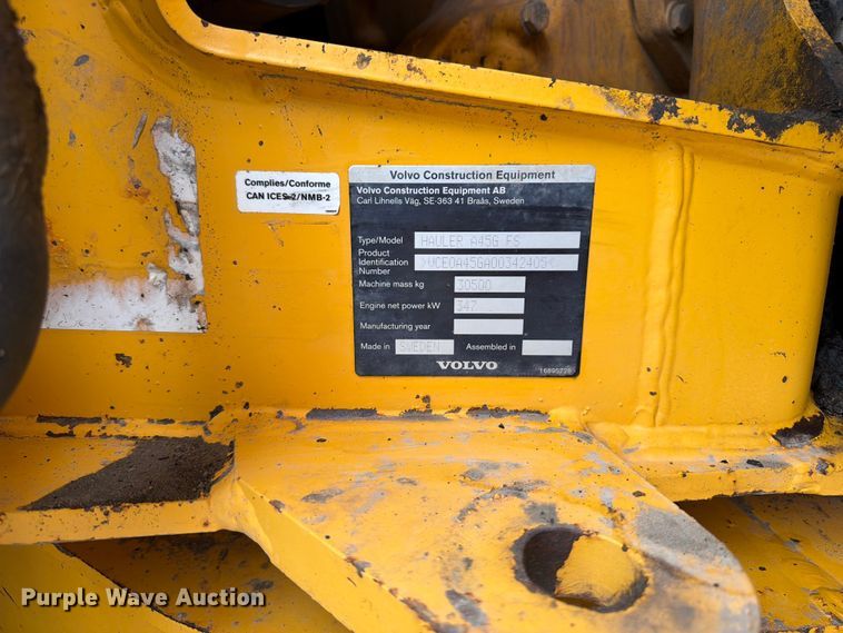 image for item FC1682 2018 Volvo A45G FS articulated haul truck