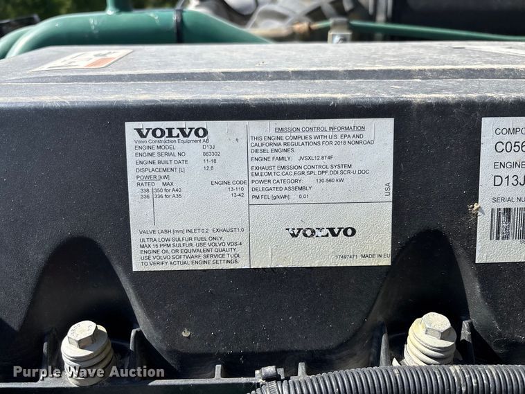 image for item FC1687 2019 Volvo A40G articulated haul truck
