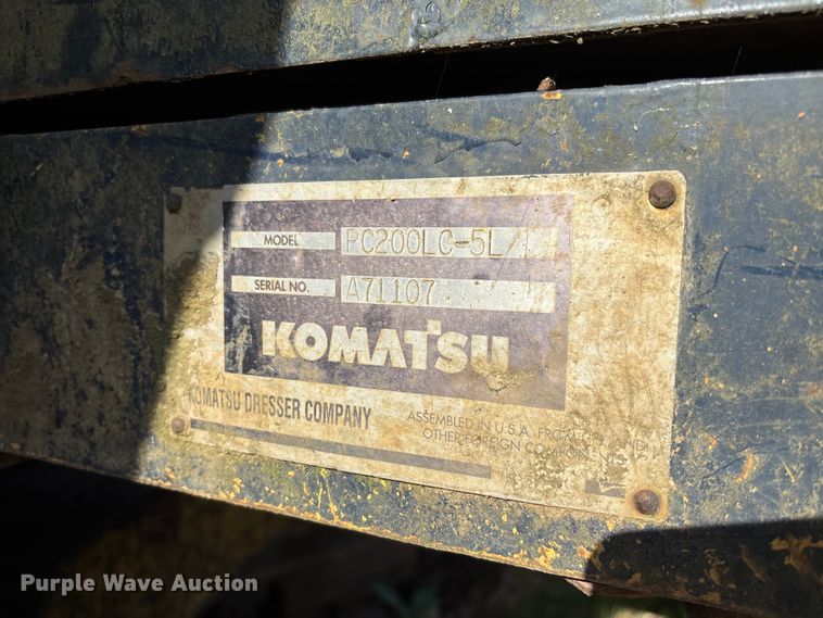 image for item FC1940 1993 Komatsu PC200LC-5L excavator