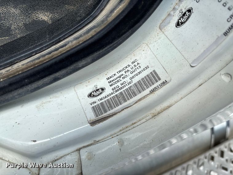 image for item FC1977 2008 Mack GU713 dump truck