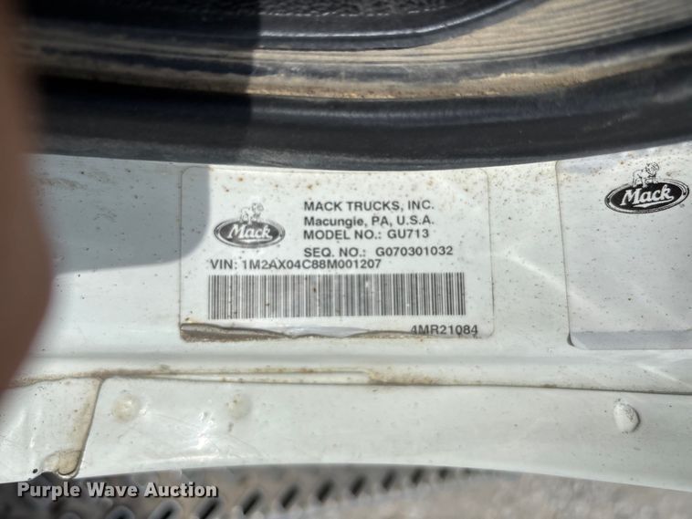 image for item FC1977 2008 Mack GU713 dump truck