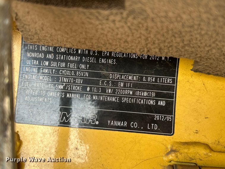 image for item FC2855 2012 Yanmar Vio17 Universal mini excavator