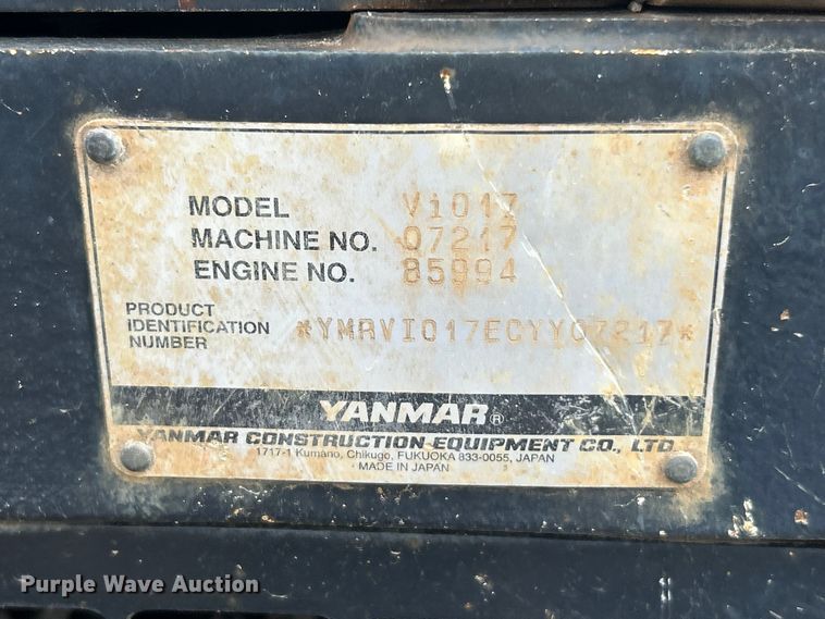 image for item FC2855 2012 Yanmar Vio17 Universal mini excavator