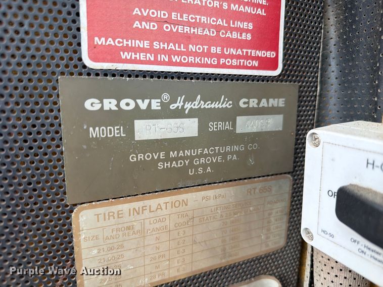 image for item FC3058 1979 Grove RT-65S crane