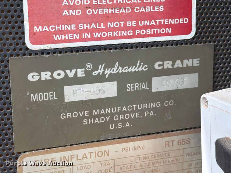 image for item FC3058 1979 Grove RT-65S crane