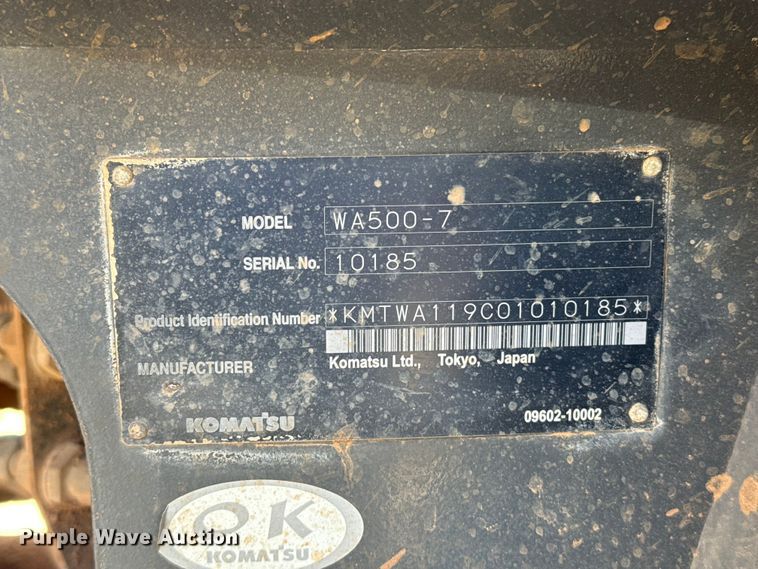 image for item FC4036 2013 Komatsu WA500-7 wheel loader