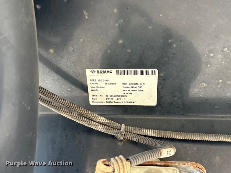 image for item FG0417 2017 Bomag BW 213 DH-5 single drum vibratory roller