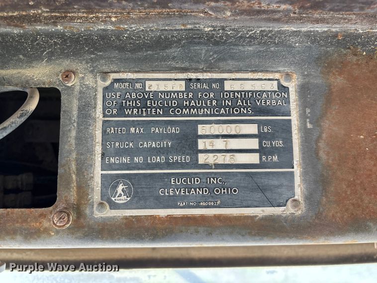 image for item FG0462 Euclid 215FD haul truck
