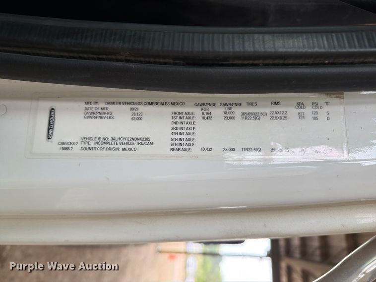 image for item FH6345 2022 Freightliner M2 106 truck cab and chassis