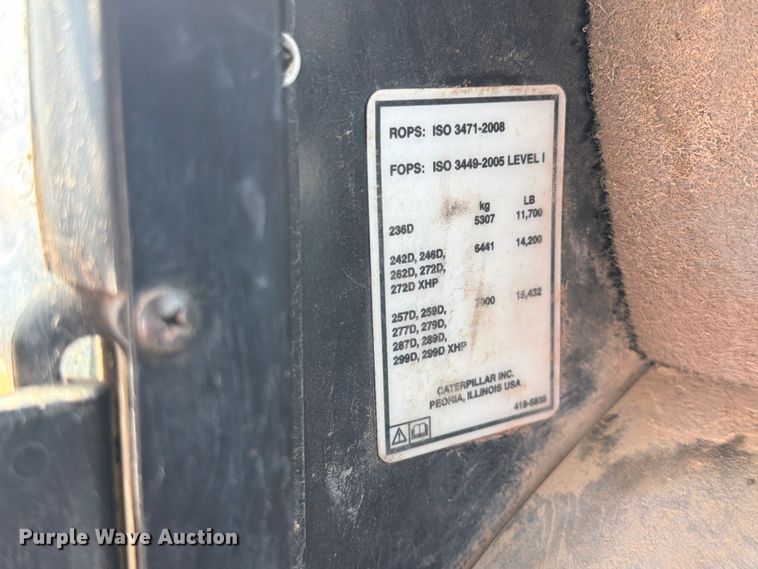 image for item FI0311 2014 Caterpillar 289D tracked skid steer loader