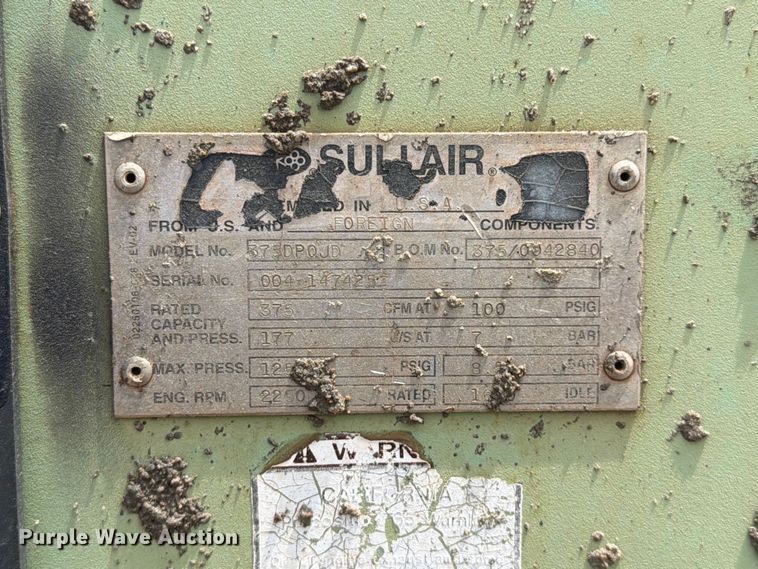 image for item FI0312 2005 Sullair 375 air compressor