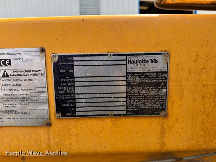 image for item FI0337 2016 Haulotte 3632T boom lift