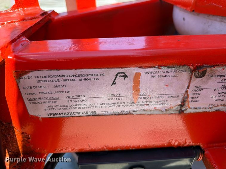 image for item FK3036 2012 Falcon Road Maintenance Equipment, Inc. pothole patcher