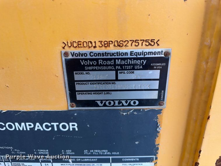 image for item FK3538 2011 Volvo DD138HF double drum vibratory roller