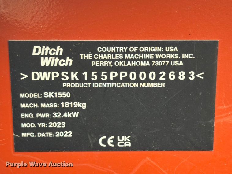 image for item FK4094 2023 Ditch Witch SK1550 compact utility loader