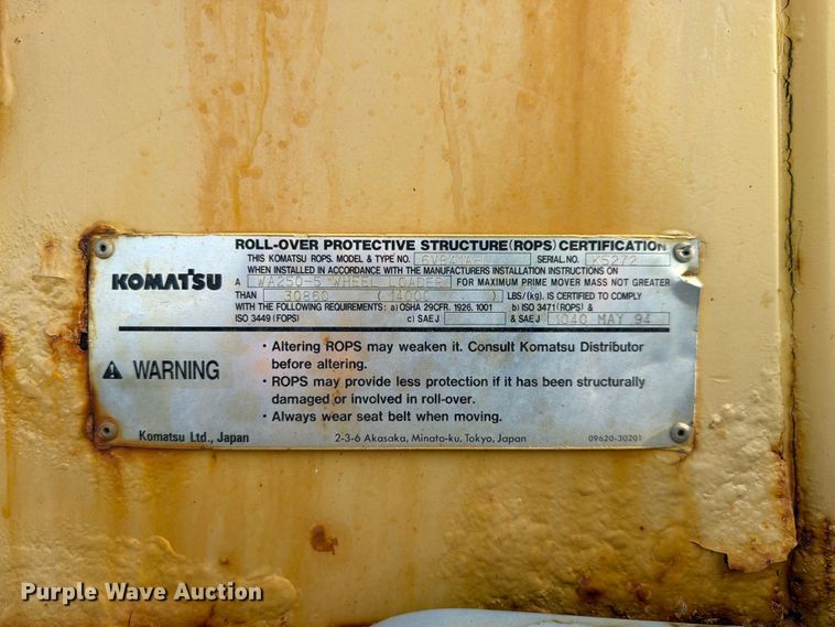 image for item FK4112 2005 Komatsu WA250-5 wheel loader