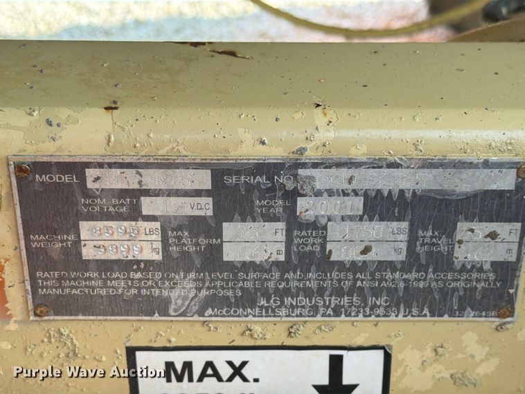 image for item FK4113 2001 JLG 25 RTS scissor lift