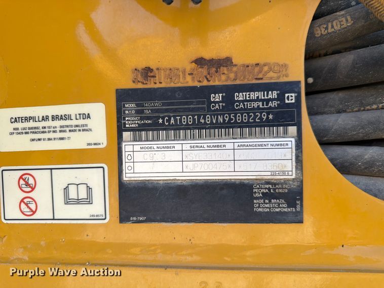 image for item FK4552 2019 Caterpillar 140AWD motor grader