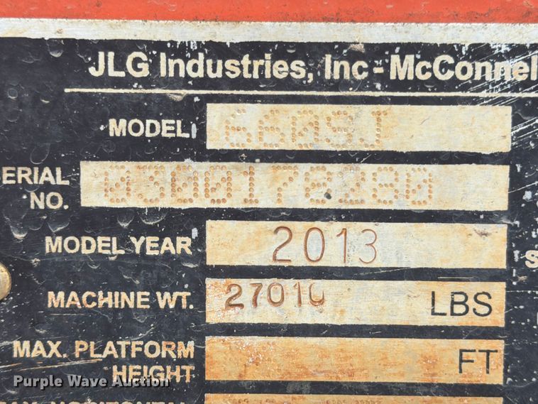 image for item FN2022 2013 JLG 660SJ boom lift
