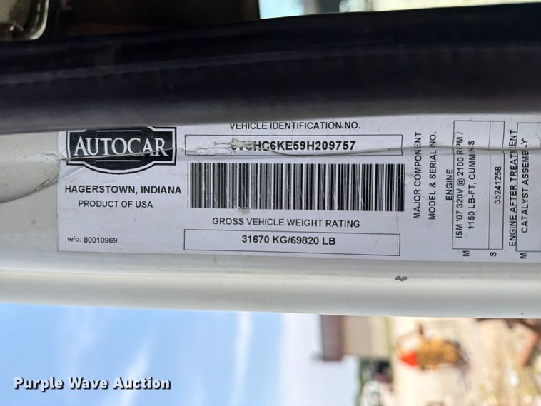 image for item FN2521 2009 Autocar WX refuse truck