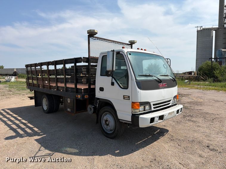 image for item FP3008 2001 GMC W5500 flatbed truck