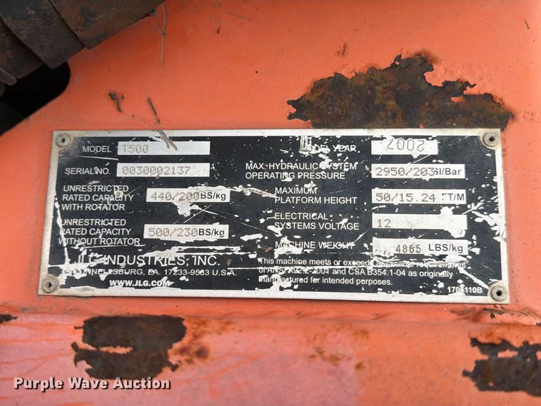 image for item MZ9768 2007 JLG T500J boom lift