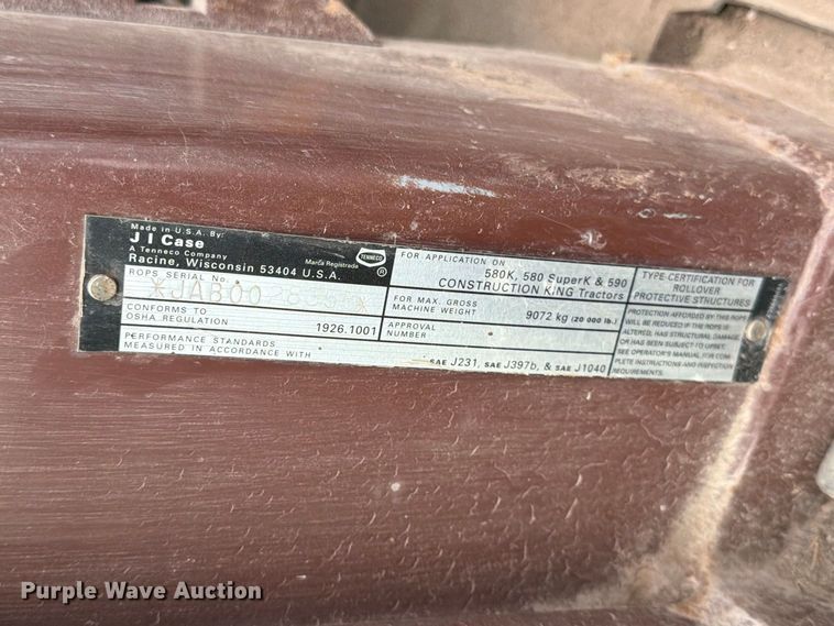image for item MZ9798 1994 Case 580 Super K backhoe