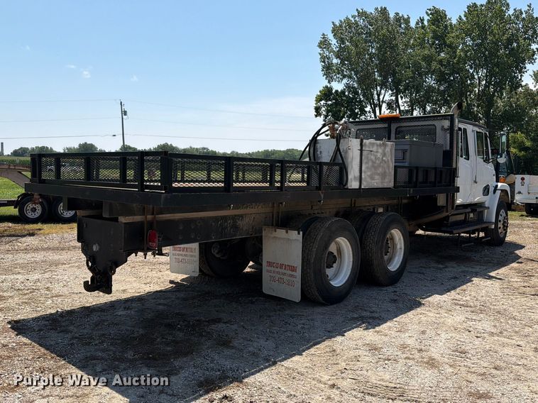 image for item OE9635 2003 Freightliner FL80 Crew Cab flatbed truck