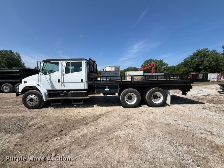 image for item OE9635 2003 Freightliner FL80 Crew Cab flatbed truck
