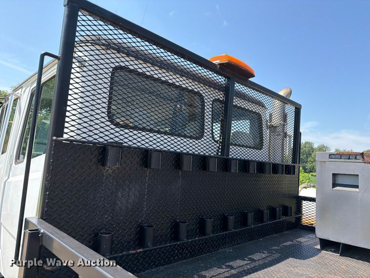 image for item OE9635 2003 Freightliner FL80 Crew Cab flatbed truck