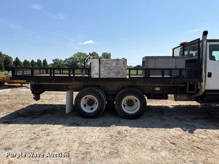 image for item OE9635 2003 Freightliner FL80 Crew Cab flatbed truck