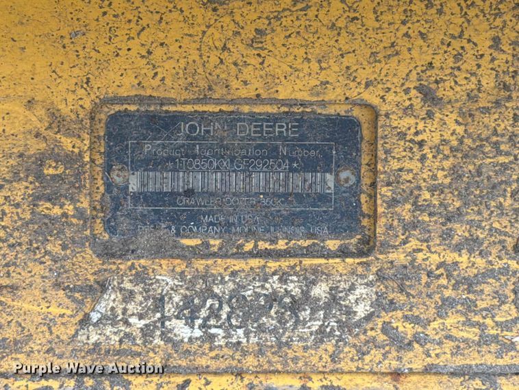 image for item OE9658 2016 John Deere 850K WT dozer