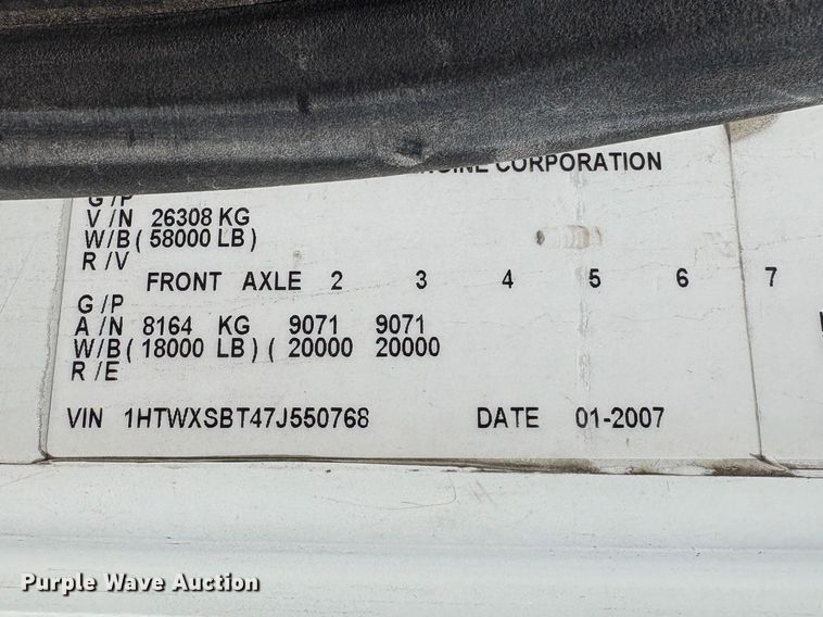 image for item YA2890 2007 International 7600 dump truck