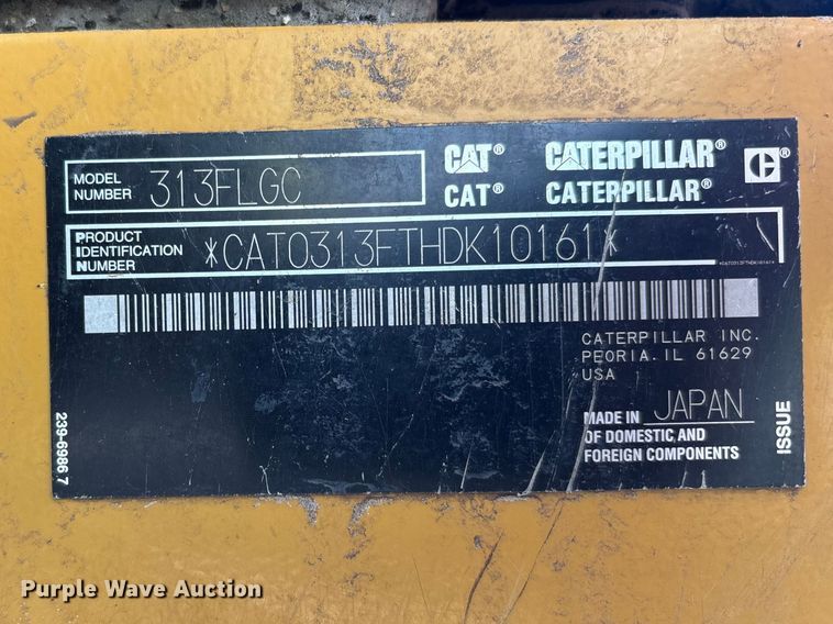 image for item YA3314 2018 Caterpillar 313F L GC excavator