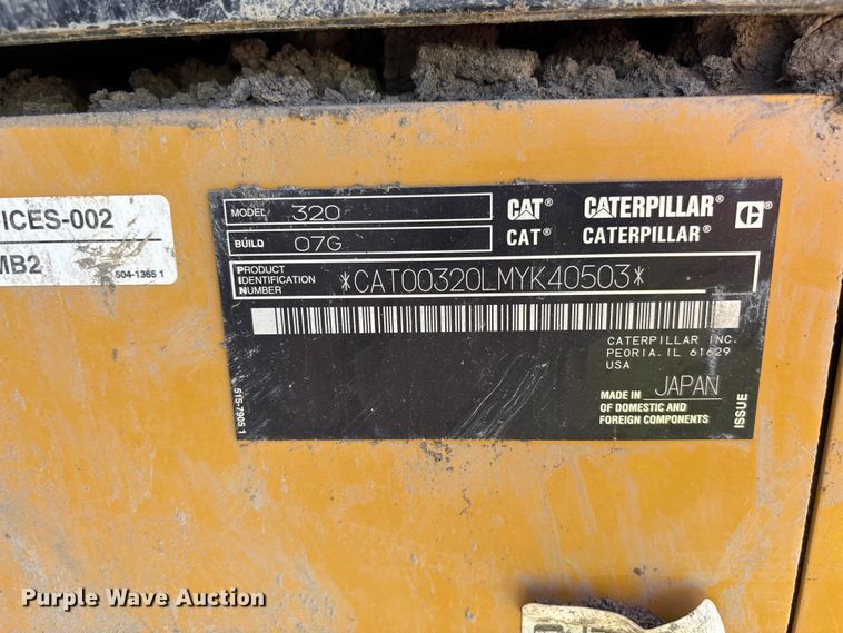 image for item YA3515 2024 Caterpillar 320 excavator