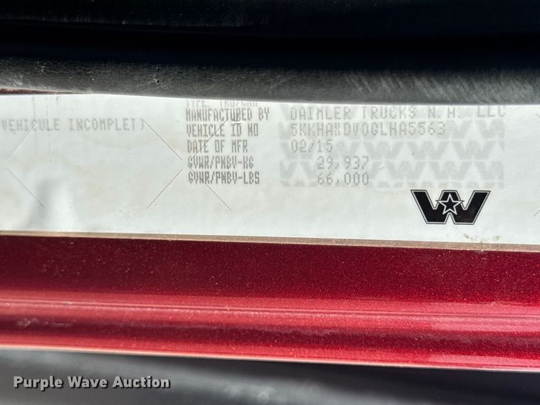 image for item YA3872 2016 Western Star 4700 dump truck