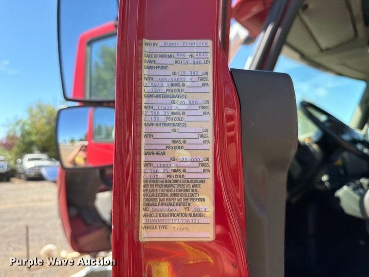 image for item YA4023 2015 International 7500 sewer jetter truck