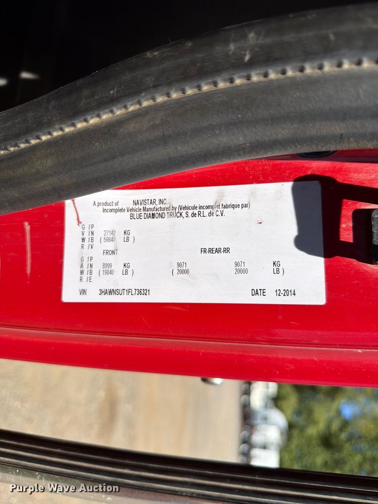 image for item YA4023 2015 International 7500 sewer jetter truck