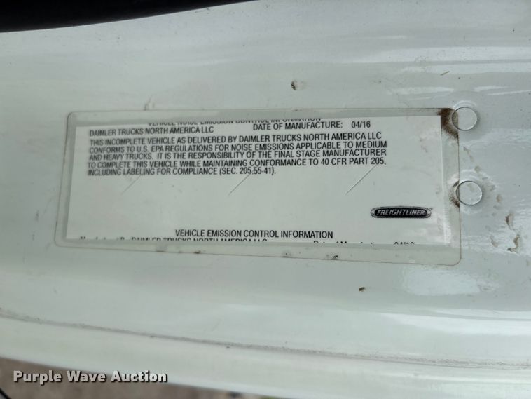 image for item YA4024 2017 Freightliner 114SD sewer jetter truck