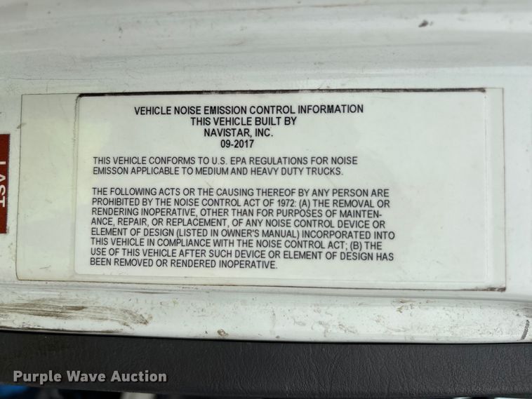 image for item YA4025 2018 International 7600 sewer jetter truck