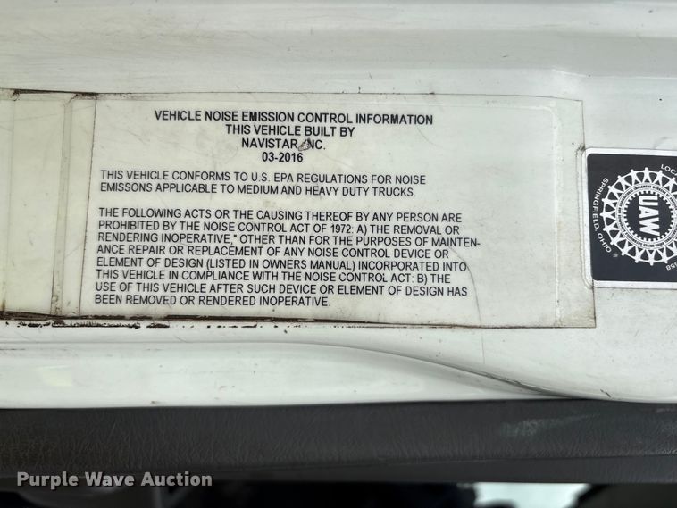 image for item YA4026 2017 International 7600 sewer jetter truck
