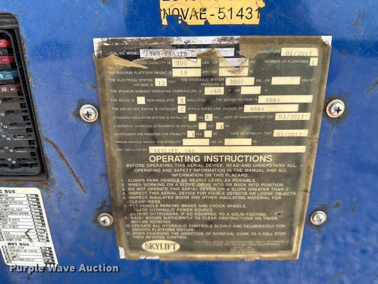 image for item YA4183 2017 SkyLift MA53TD tracked boom lift