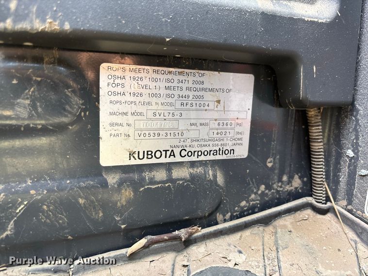 image for item YA4358 2023 Kubota SVL75-3 tracked skid steer loader