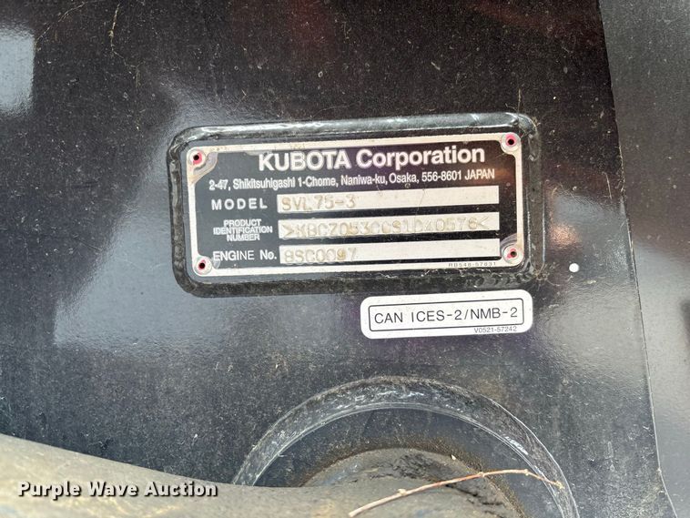 image for item YA4358 2023 Kubota SVL75-3 tracked skid steer loader