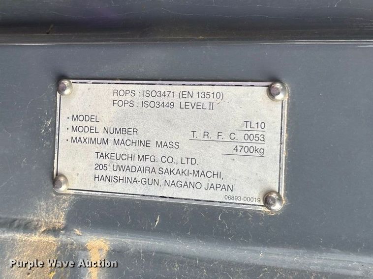 image for item YA4380 2014 Takeuchi TL10 tracked skid steer loader