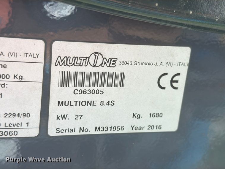 image for item YA4447 2016 Multione M1 8.4S compact wheel loader