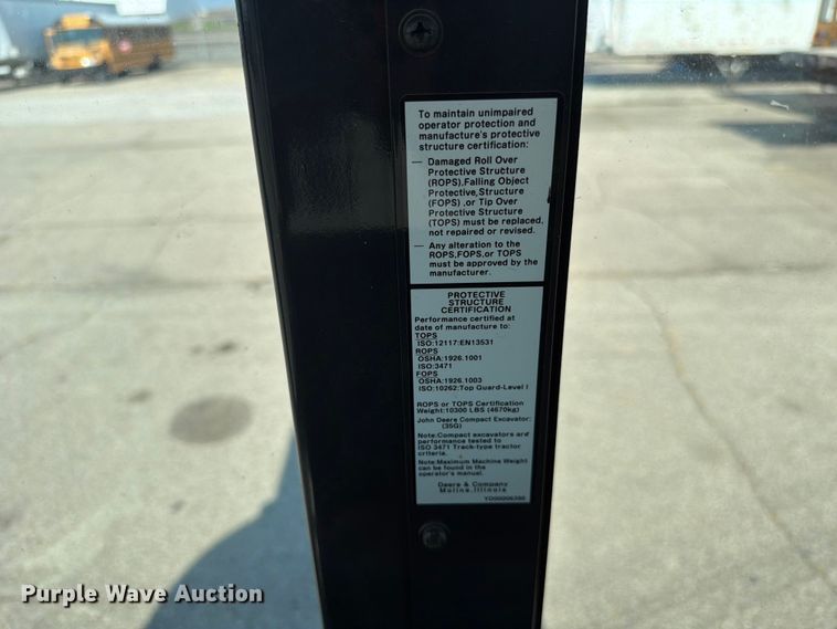image for item YA4486 2015 John Deere 35G mini excavator