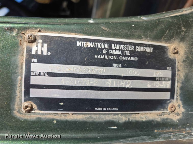 image for item DP8981 1978 International 1600 dump truck