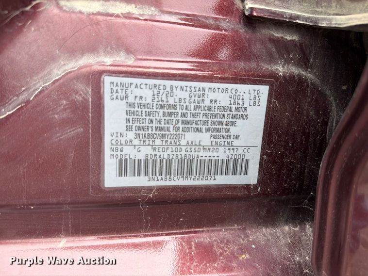 image for item DU8001 2021 Nissan Sentra 