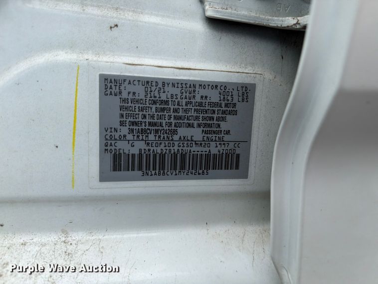 image for item DU8002 2021 Nissan Sentra 